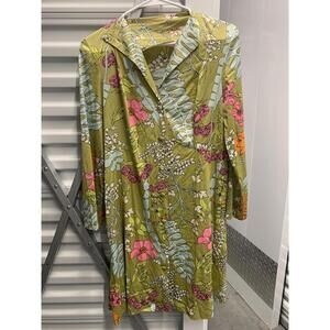 Vintage 1960’s Floral Midi Dress With Matching Buttons!!